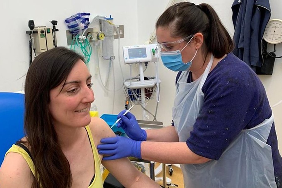 Elisa Granato, who is a scientist herself, was the first volunteer to be injected