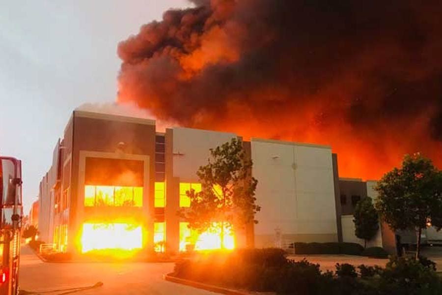 Fire destroys Amazon centre in Southern California