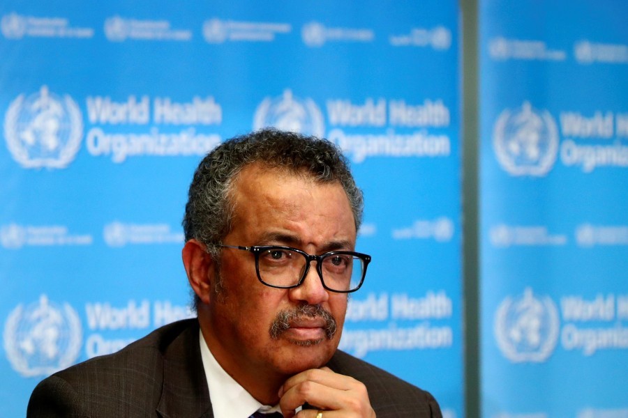Director General of the World Health Organization (WHO) Tedros Adhanom Ghebreyesus attends a news conference on the situation of the coronavirus (Covid-2019), in Geneva, Switzerland, February 28, 2020 – Reuters/Files