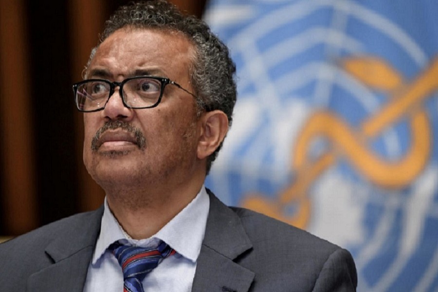World Health Organization (WHO) Director-General Tedros Adhanom Ghebreyesus attends a news conference organised by Geneva Association of United Nations Correspondents (ACANU) amid the Covid-19 outbreak, caused by the novel coronavirus, at the WHO headquarters in Geneva Switzerland July 03, 2020 — Fabrice Coffrini/Pool via Reuters/File Photo