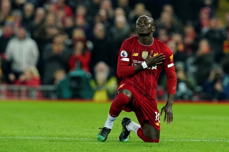 Liverpool's Sadio Mane celebrates scoring their first goal in clash against Wolverhampton Wanderers — Reuters/Files