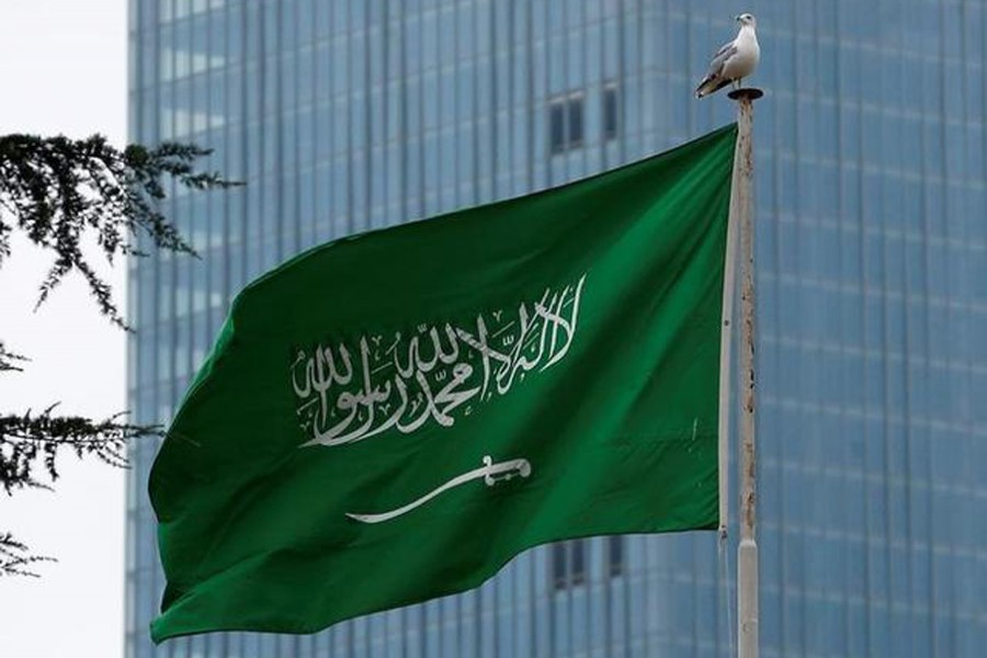 A Saudi flag flutters atop Saudi Arabia's consulate in Istanbul, Turkey on October 20, 2018 — Reuters/Files