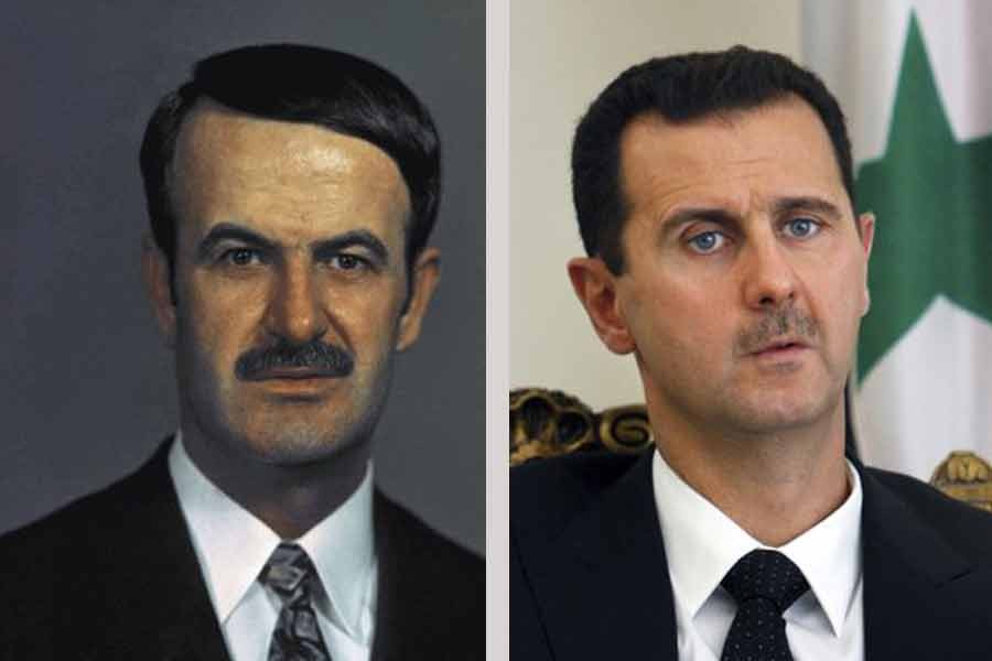 Former Syrian President Hafez Assad, incumbent Syrian President Bashar Assad