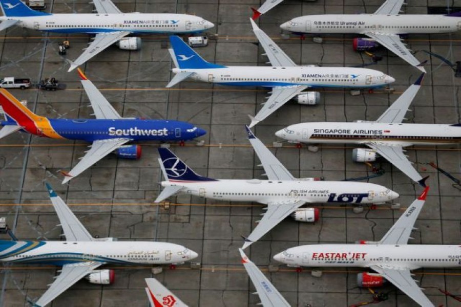 Grounded Boeing 737 MAX aircraft are seen parked at Boeing facilities at Grant County International Airport in Moses Lake, Washington, US November 17, 2020. REUTERS/Lindsey Wasson