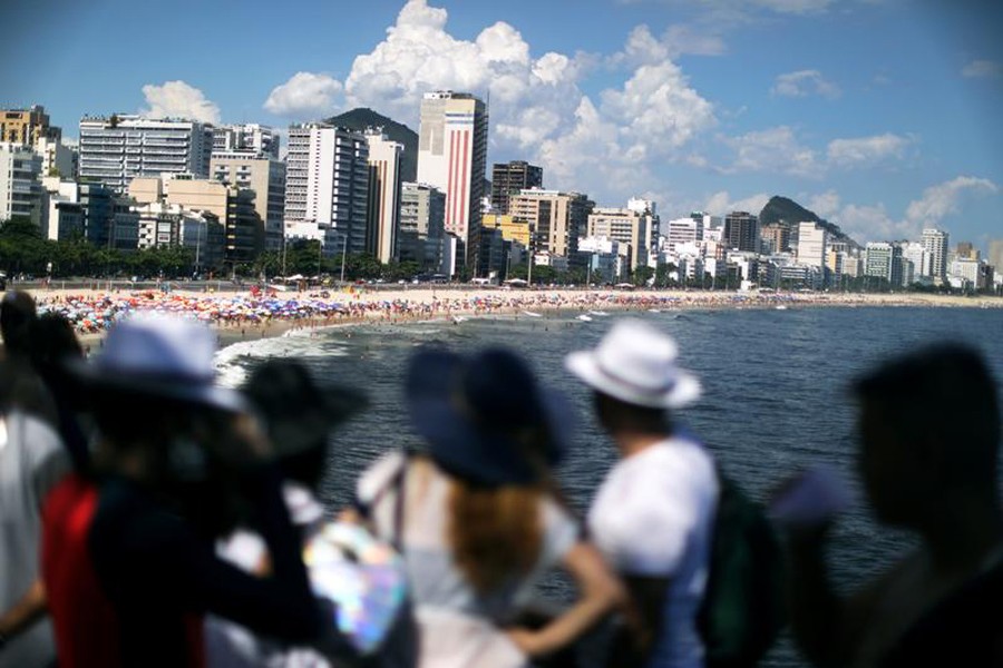 People gather in the viewpoint in Leblon Beach, amid the coronavirus disease (Covid-19) outbreak in Rio de Janeiro, Brazil on December 31, 2020 — Reuters/Files