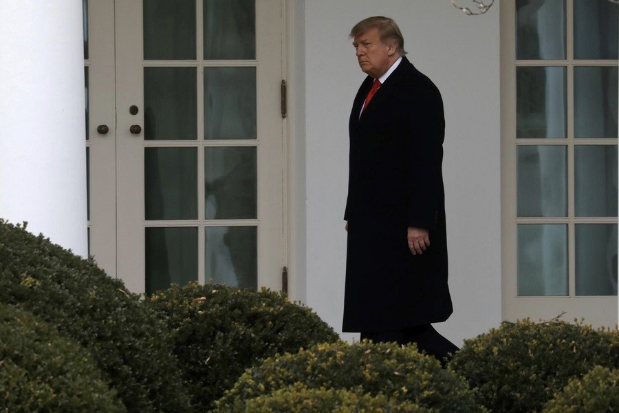 US President Donald Trump walks to the Oval Office after returning from Mar-A-Lago to the White House in Washington, US, December 31, 2020 — Reuters/Files