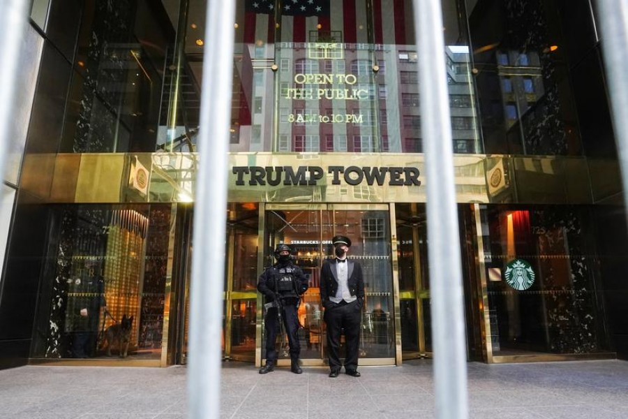 Trump tower is pictured amid the coronavirus disease (COVID-19) pandemic in the Manhattan borough of New York City, New York, US, January 20, 2021. REUTERS/Carlo Allegri