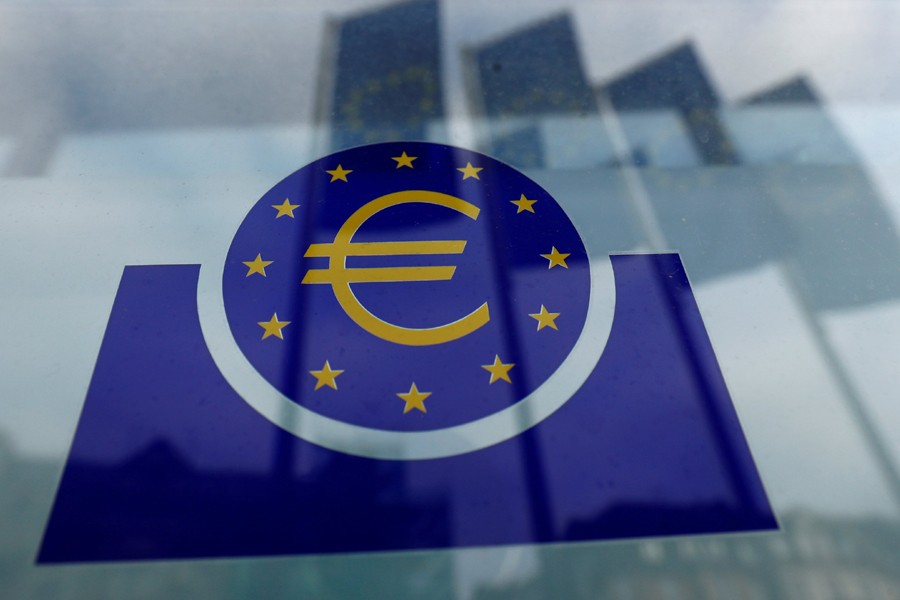 The European Central Bank (ECB) logo in Frankfurt, Germany, January 23, 2020 —  Reuters photo