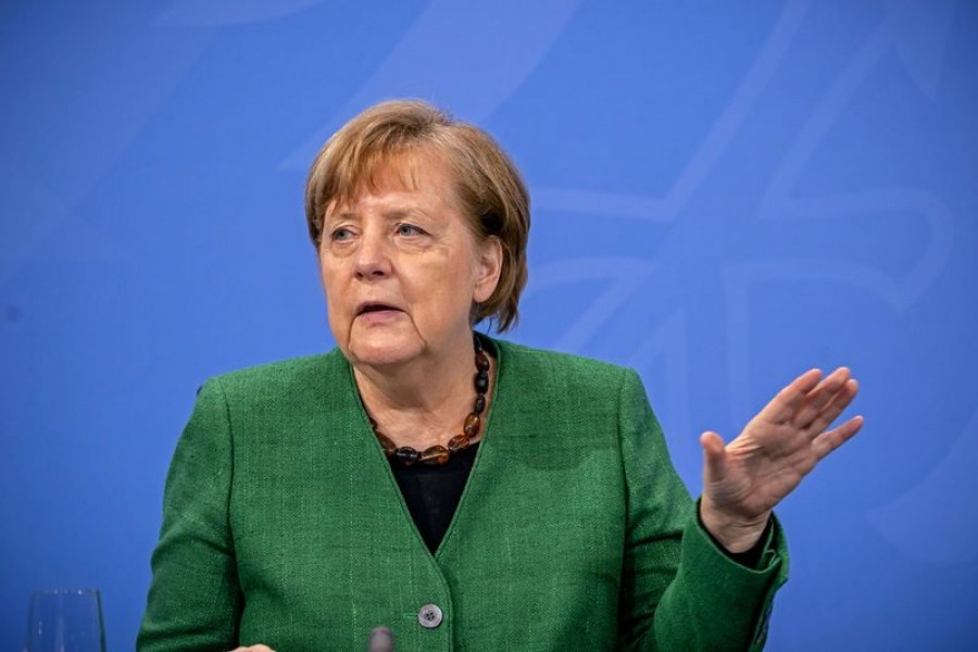 German Chancellor Angela Merkel speaks at a news conference after a meeting with state leaders to discuss options beyond the end of the pandemic lockdown, amid the outbreak of the coronavirus disease (Covid-19), in Berlin, Germany, March 23, 2021 — Michael Kappeler/Pool via Reuters