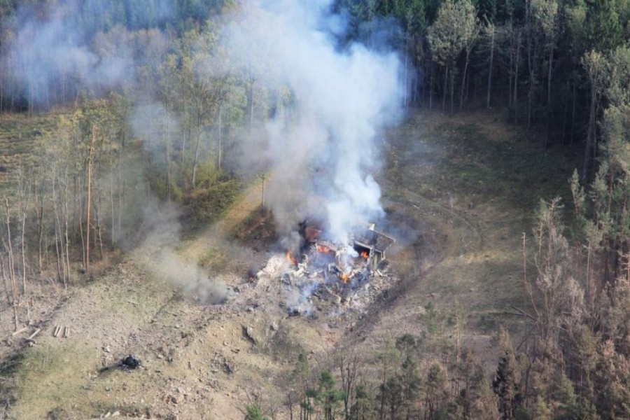 - The explosion destroyed a remote ammunition storage facility situated in a Czech forest
