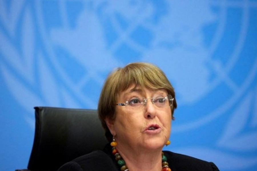 UN High Commissioner for Human Rights Michelle Bachelet attends a news conference at the European headquarters of the United Nations in Geneva, Switzerland, December 9, 2020. REUTERS