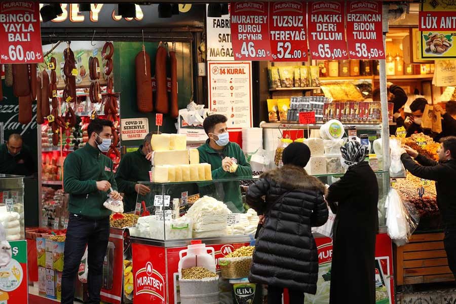 Women shopping at a local market in Istanbul of Turkey on January 12 this year –Reuters file photo
