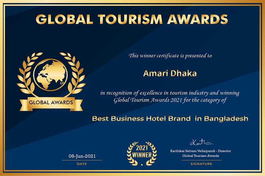 Amari Dhaka wins Global Tourism Awards 2021