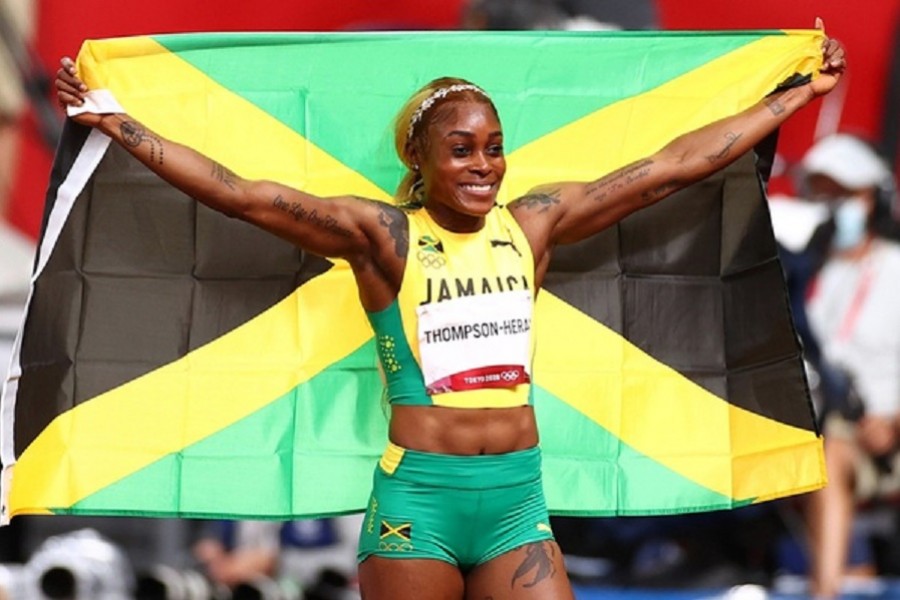 Brilliant Thompson-Herah leads Jamaican sweep in 100m