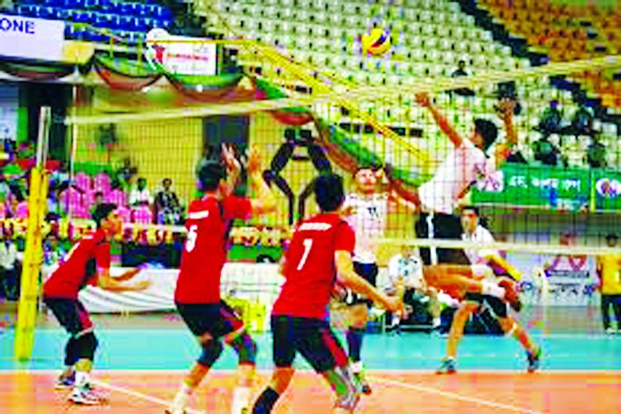 A match of the recently-held Bangabandhu International Volleyball