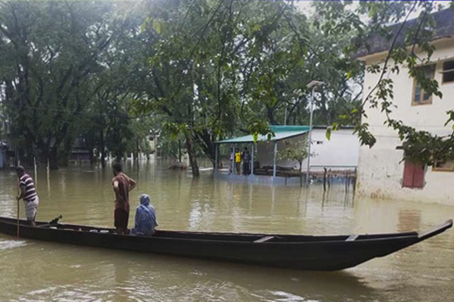 Low-lying areas in Sylhet inundated, thousands marooned