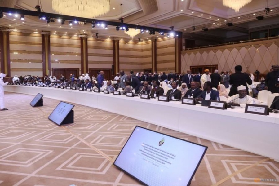 Chad's transitional military authorities and rebels attend a signing agreement for a national dialogue at Sheraton Hotel in Doha, Qatar August 8, 2022. REUTERS/Ibraheem Al Omari