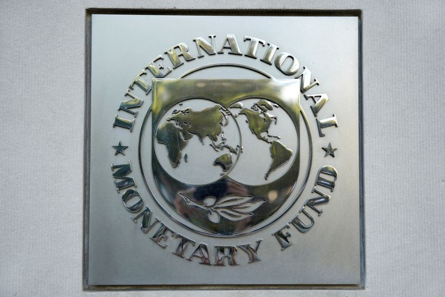 International Monetary Fund (IMF) logo is seen at the IMF headquarters building during the IMF/World Bank annual meetings in Washington, US on October 14, 2017 — Reuters/Files