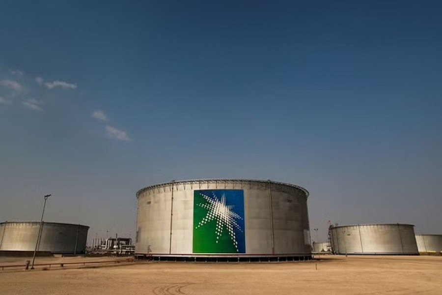 A view shows branded oil tanks at Saudi Aramco oil facility in Abqaiq, Saudi Arabia Oct 12, 2019. REUTERS