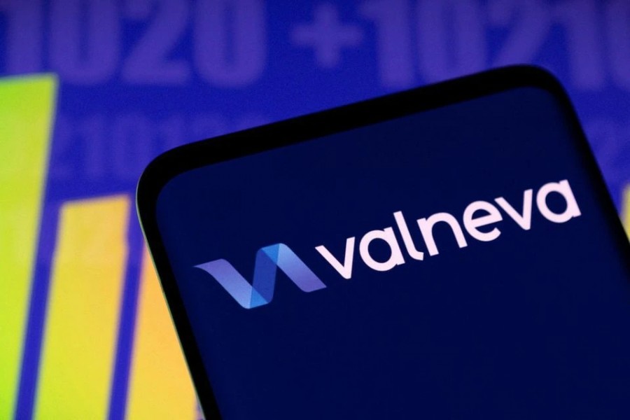 Valneva logo and stock graph are seen displayed in this illustration taken, May 3, 2022. REUTERS/Dado Ruvic/Illustration