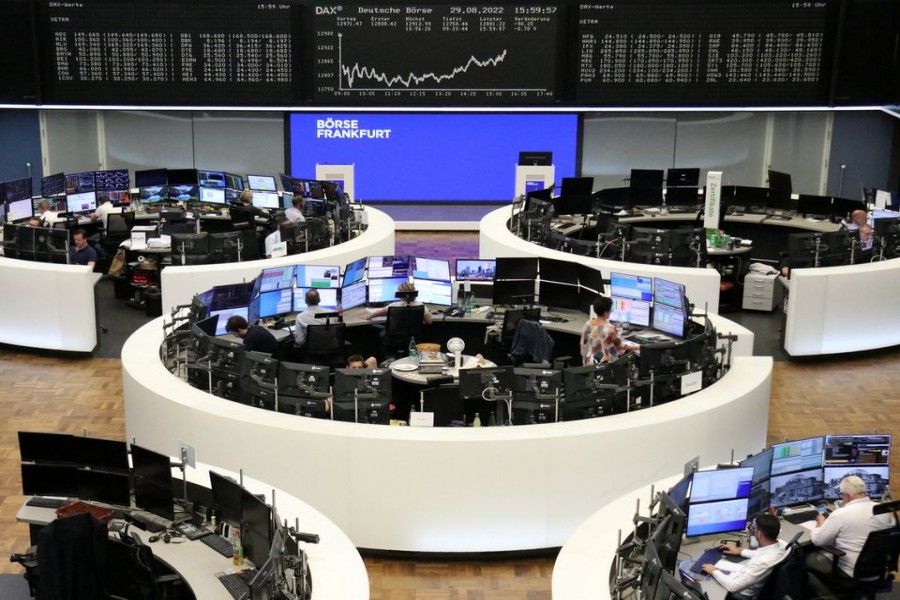 The German share price index DAX graph is pictured at the stock exchange in Frankfurt, Germany, August 29, 2022. REUTERS/Staff