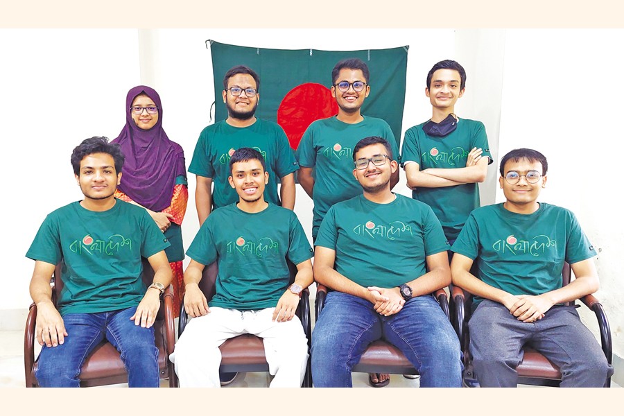 Team Bangladesh poses before attending International Earth Science Olympiad (IESO) virtually