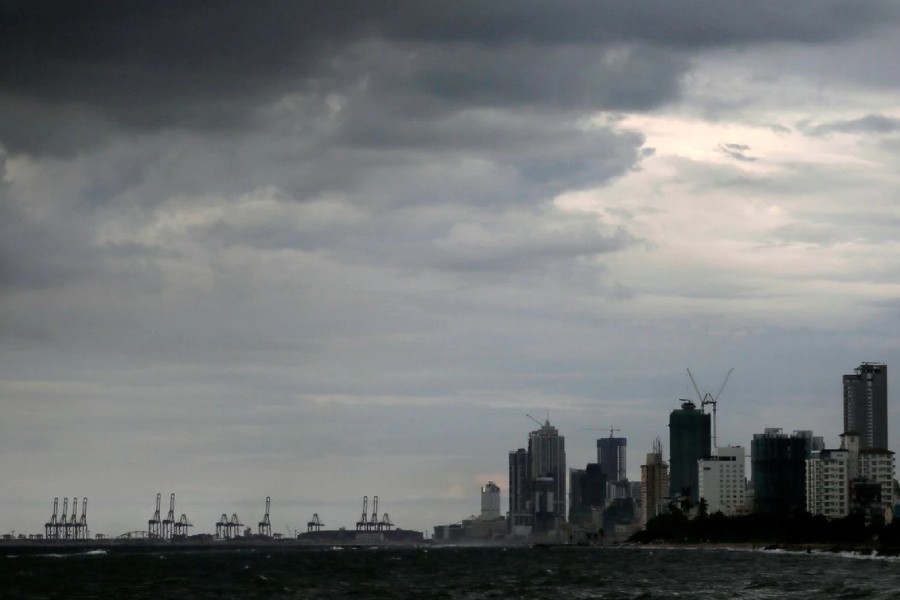 A general view of the main business district as rain clouds gather above in Colombo, Sri Lanka, November 17, 2020. REUTERS/Dinuka Liyanawatte