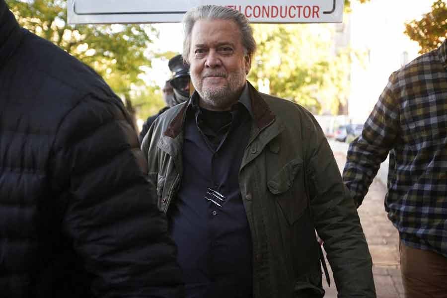 Steve Bannon, former White House chief strategist under former President Donald Trump, arriving at US District Court in Washington on Friday, the day of his sentencing on contempt of Congress charges after refusing a subpoena from the committee on last year's US Capitol attack –Reuters photo