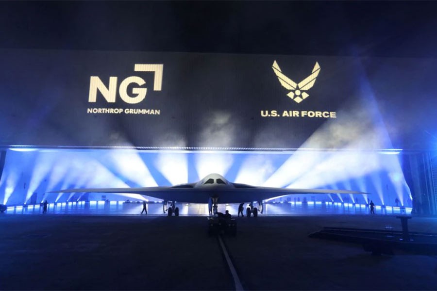 The B-21 Raider, a new high-tech stealth bomber developed for the US Air Force, was unveiled during an event in California on Friday –Reuters photo