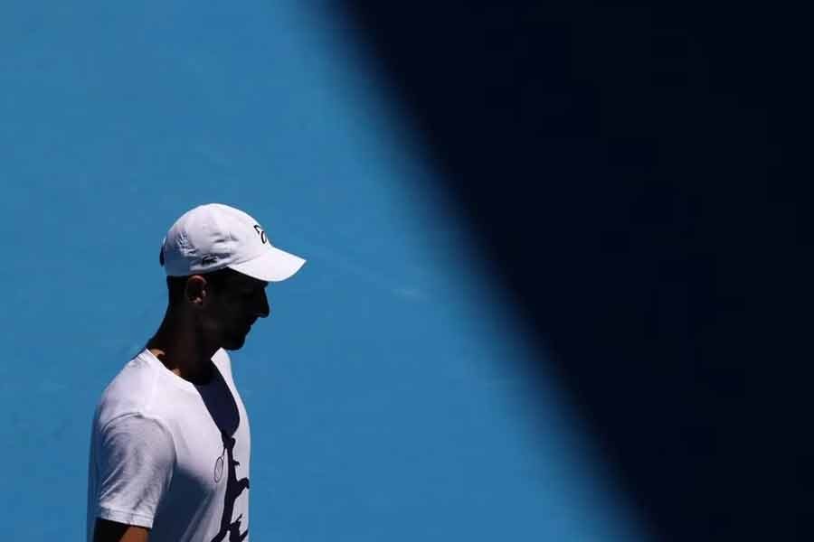 Serbia’s Novak Djokovic is seen during a practice session at Melbourne Park in Australia on Saturday –Reuters file photo