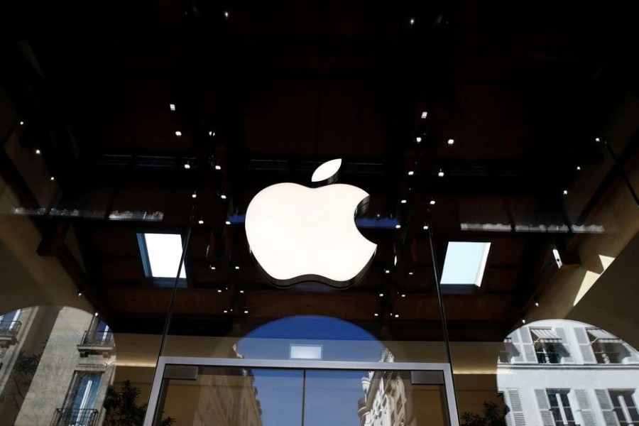 An Apple logo is pictured in an Apple store in Paris, France on September 17, 2021 — Reuters/Files