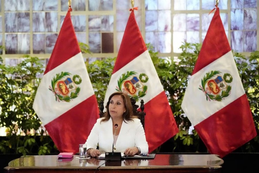 Peru's President Dina Boluarte speaks as she meets with foreign press, in Lima, Peru on January 24, 2023 — Reuters photo