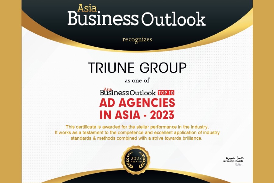 ‘Triune Group’ in Asia’s top 10 adverting agency list